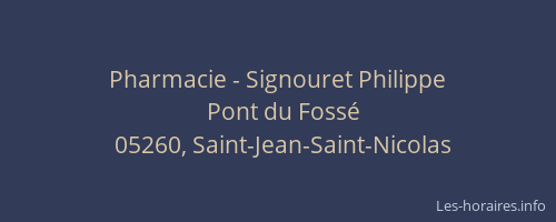 Pharmacie - Signouret Philippe