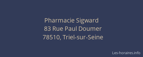 Pharmacie Sigward