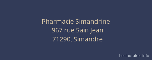 Pharmacie Simandrine