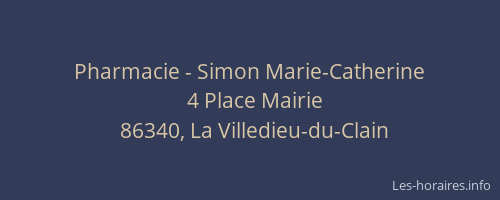 Pharmacie - Simon Marie-Catherine