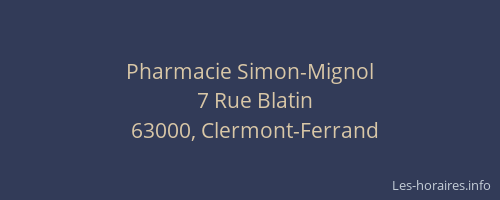 Pharmacie Simon-Mignol