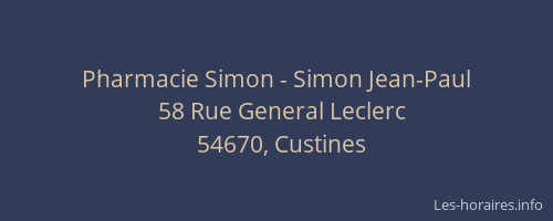 Pharmacie Simon - Simon Jean-Paul