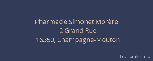 Pharmacie Simonet Mor&egrave;re