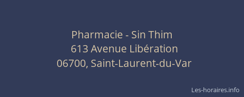 Pharmacie - Sin Thim