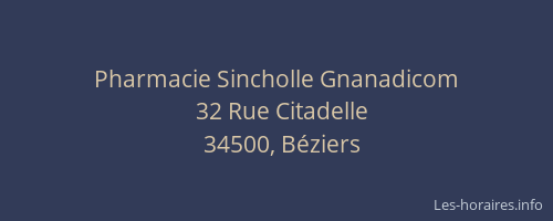 Pharmacie Sincholle Gnanadicom