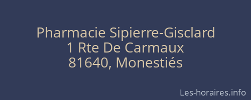 Pharmacie Sipierre-Gisclard