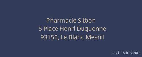 Pharmacie Sitbon