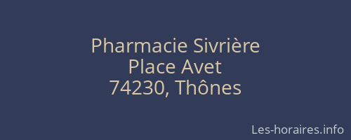 Pharmacie Sivrière