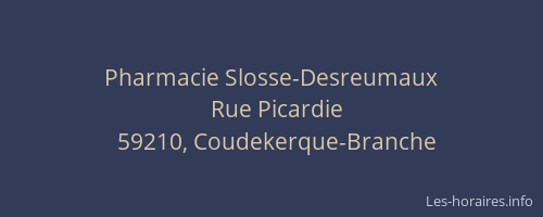 Pharmacie Slosse-Desreumaux