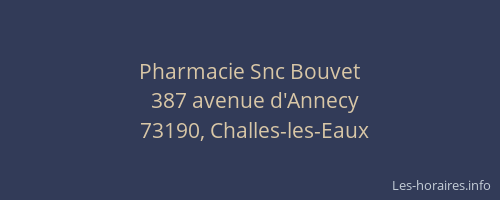 Pharmacie Snc Bouvet
