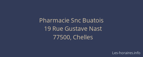 Pharmacie Snc Buatois