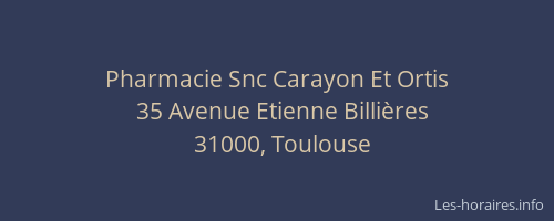 Pharmacie Snc Carayon Et Ortis
