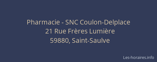 Pharmacie - SNC Coulon-Delplace