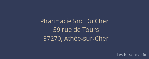 Pharmacie Snc Du Cher