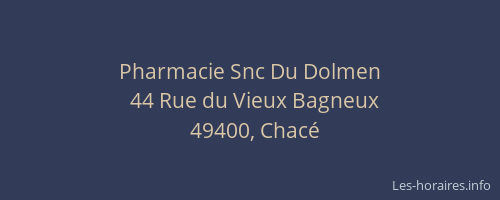 Pharmacie Snc Du Dolmen