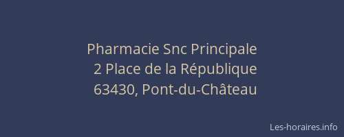 Pharmacie Snc Principale