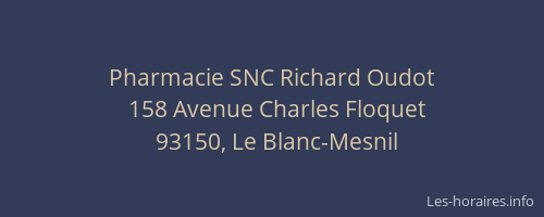 Pharmacie SNC Richard Oudot