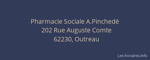 Pharmacie Sociale A.Pinched&eacute;
