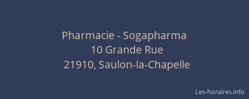Pharmacie - Sogapharma