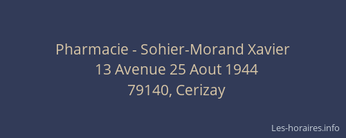 Pharmacie - Sohier-Morand Xavier