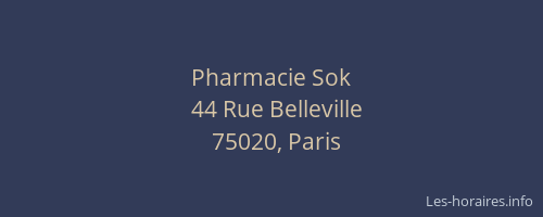 Pharmacie Sok