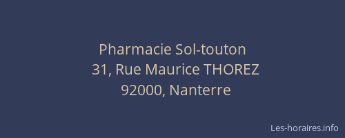 Pharmacie Sol-touton