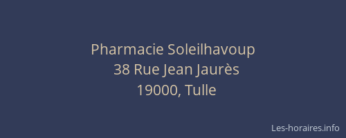 Pharmacie Soleilhavoup