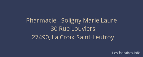 Pharmacie - Soligny Marie Laure