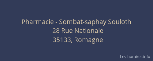 Pharmacie - Sombat-saphay Souloth