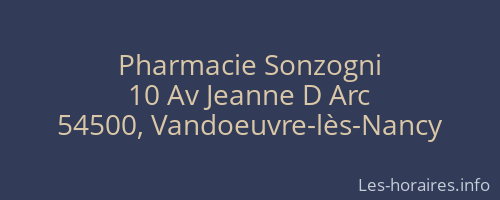 Pharmacie Sonzogni