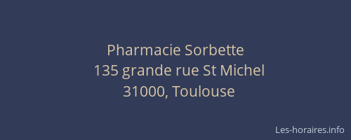 Pharmacie Sorbette