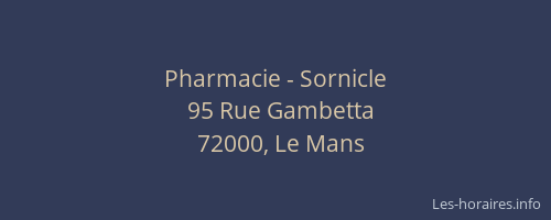 Pharmacie - Sornicle