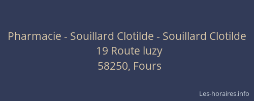 Pharmacie - Souillard Clotilde - Souillard Clotilde