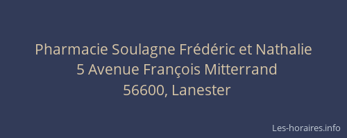 Pharmacie Soulagne Frédéric et Nathalie