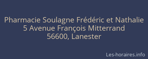 Pharmacie Soulagne Frédéric et Nathalie
