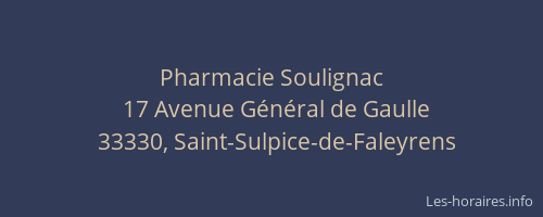 Pharmacie Soulignac