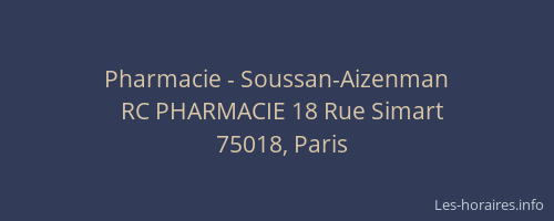 Pharmacie - Soussan-Aizenman