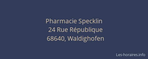 Pharmacie Specklin