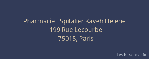 Pharmacie - Spitalier Kaveh Hélène