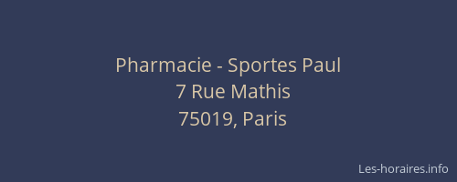 Pharmacie - Sportes Paul
