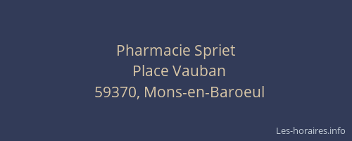 Pharmacie Spriet