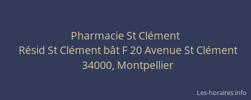 Pharmacie St Clément