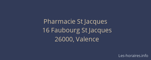 Pharmacie St Jacques