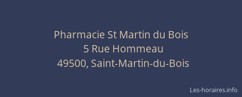 Pharmacie St Martin du Bois