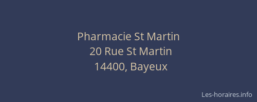 Pharmacie St Martin
