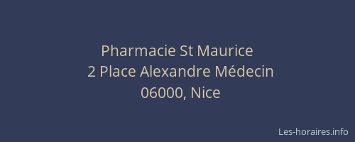 Pharmacie St Maurice