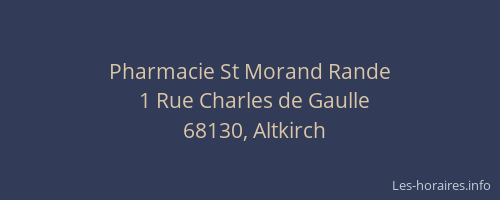 Pharmacie St Morand Rande