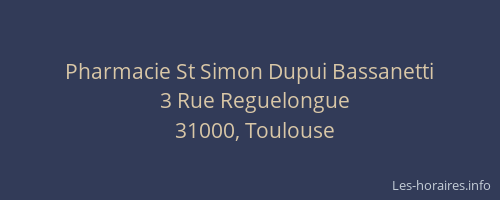Pharmacie St Simon Dupui Bassanetti