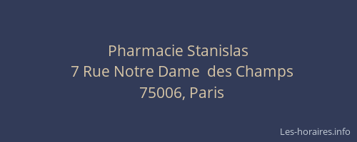 Pharmacie Stanislas