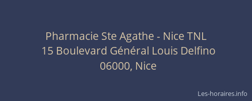Pharmacie Ste Agathe - Nice TNL